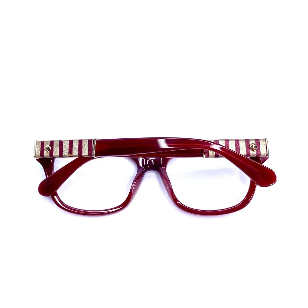 Kate Spade Red Cat Eye Glasses Gold Logo Accent Johanna2 LHFHA 53 17 140